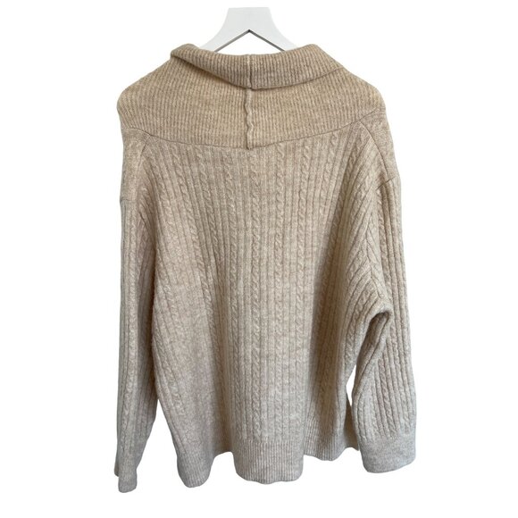 Zara Beige Ribbed Cable Knit Sweater - Picture 4 of 5